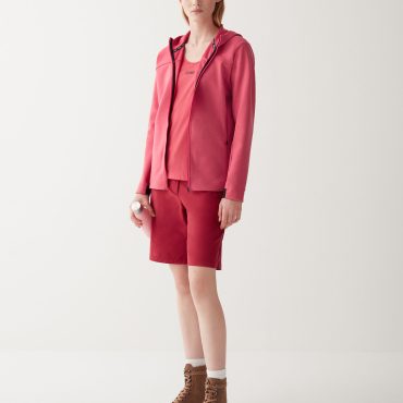 Stretch interlock hooded sweatshirt