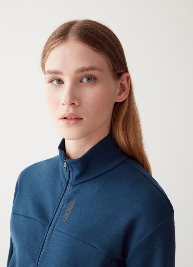 Full zip sweatshirt in stretch interlock - Image 3
