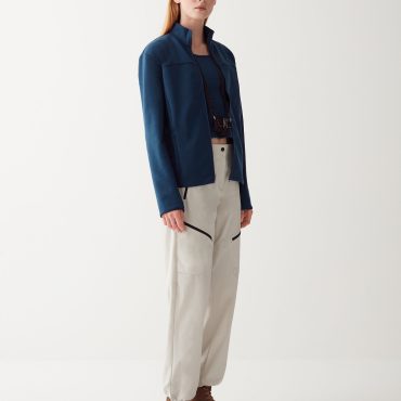 Full zip sweatshirt in stretch interlock