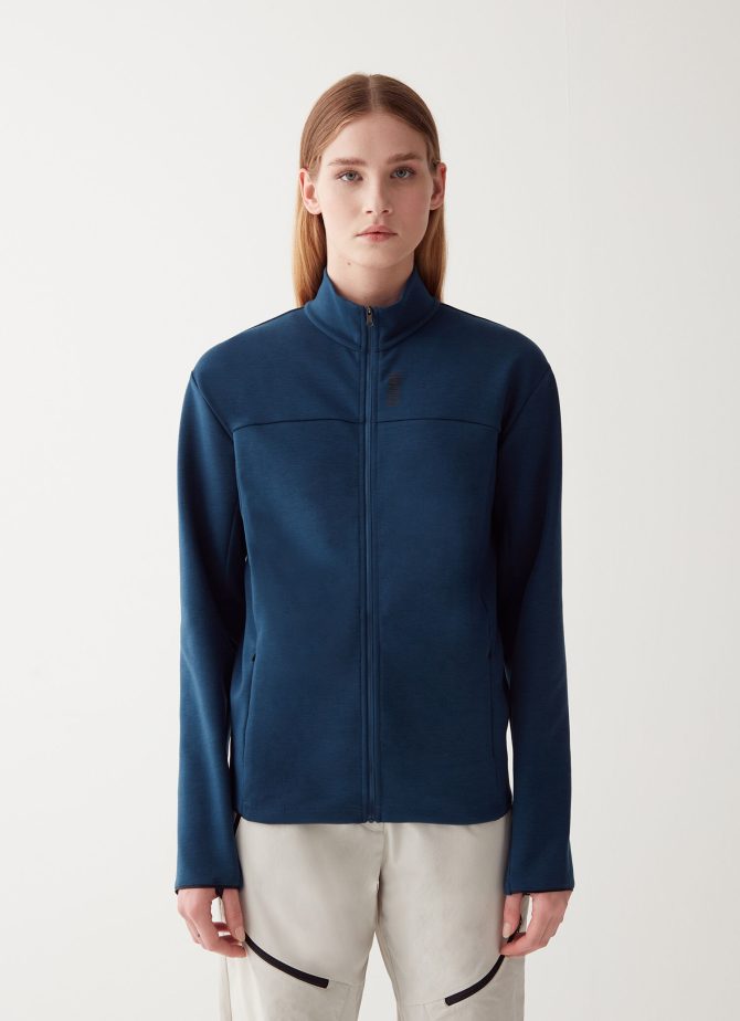 Full zip sweatshirt in stretch interlock - Image 2