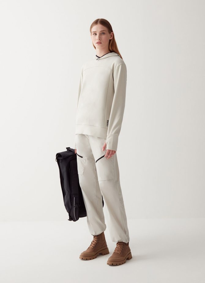 Stretch interlock hooded sweatshirt