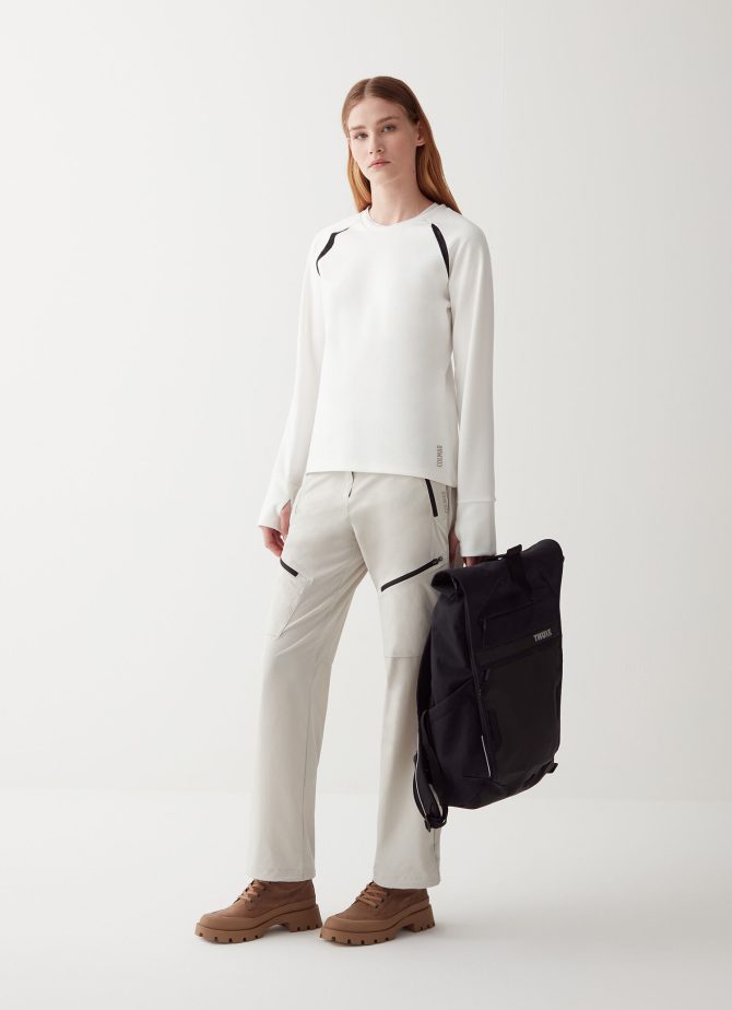 Stretch sweatshirt with mesh inserts