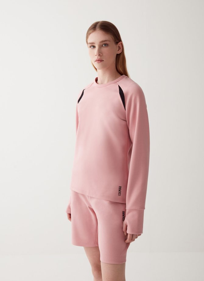 Stretch sweatshirt with mesh inserts