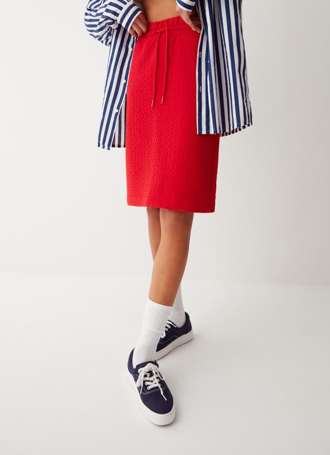 Quilted fabric midi skirt - Image 3