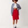 Quilted fabric midi skirt