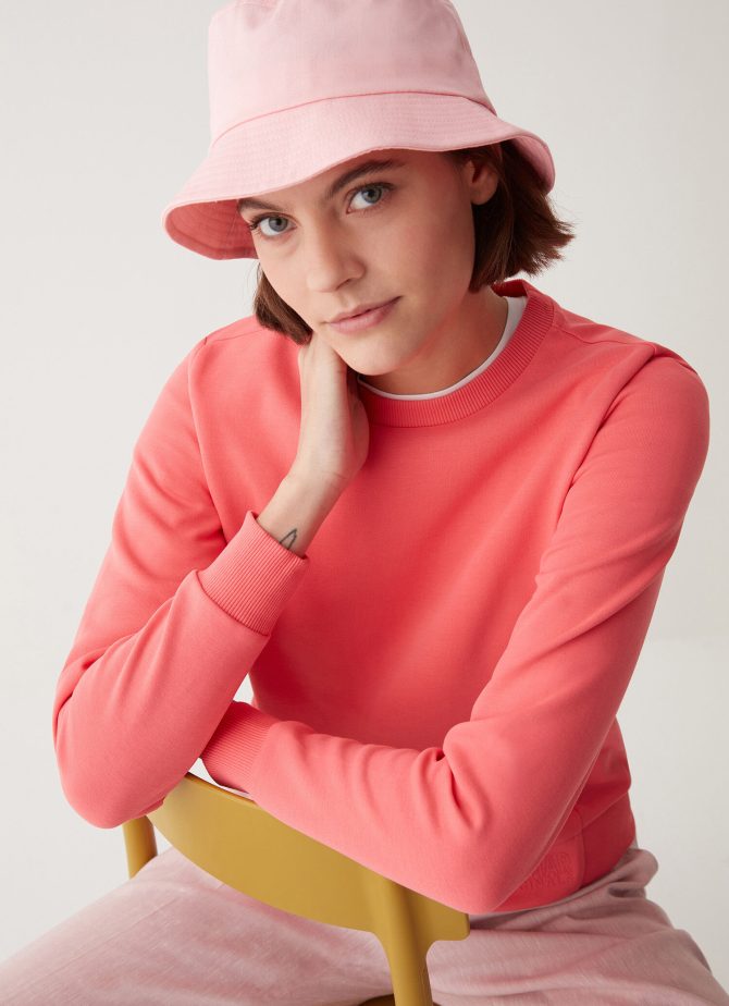 Round neck sweatshirt with 3D print