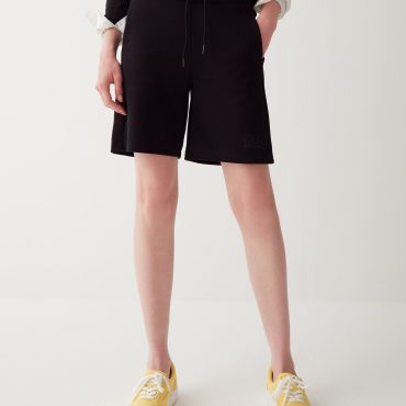 Cotton blend interlock Bermuda shorts