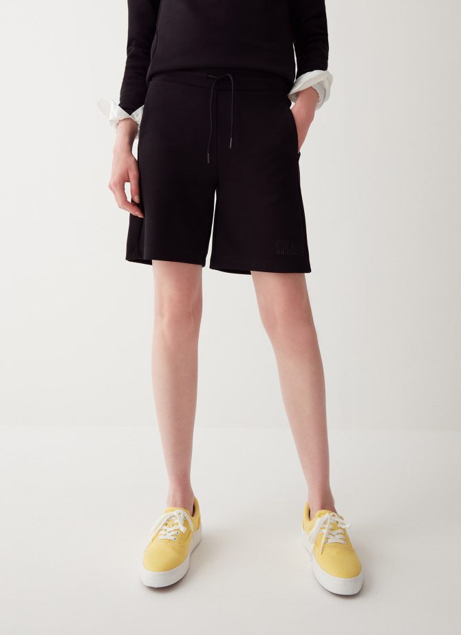 Cotton blend interlock Bermuda shorts