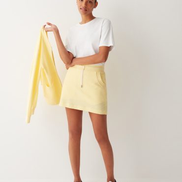 Jacquard rib knit skirt