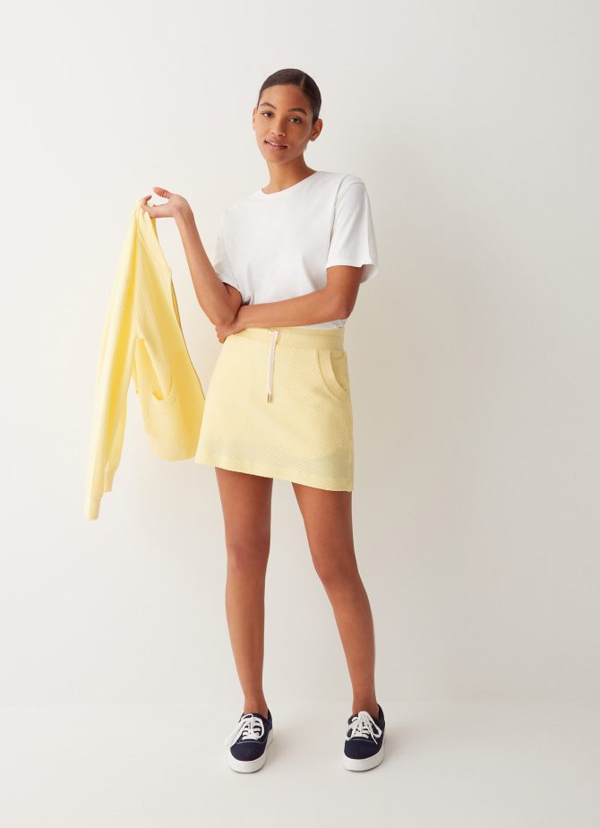 Jacquard rib knit skirt