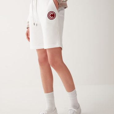 Varsity plush Bermuda shorts
