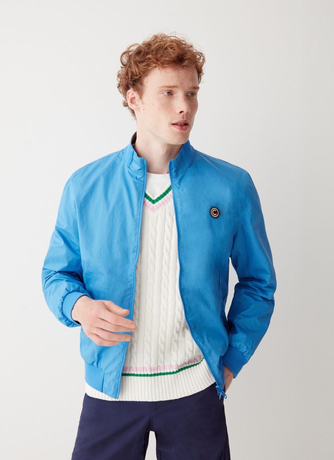 Reversible bomber jacket in cotton twill