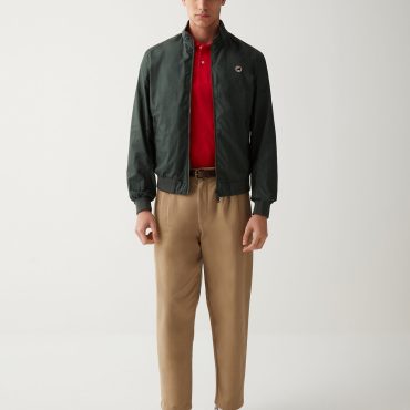 Reversible bomber jacket in cotton twill