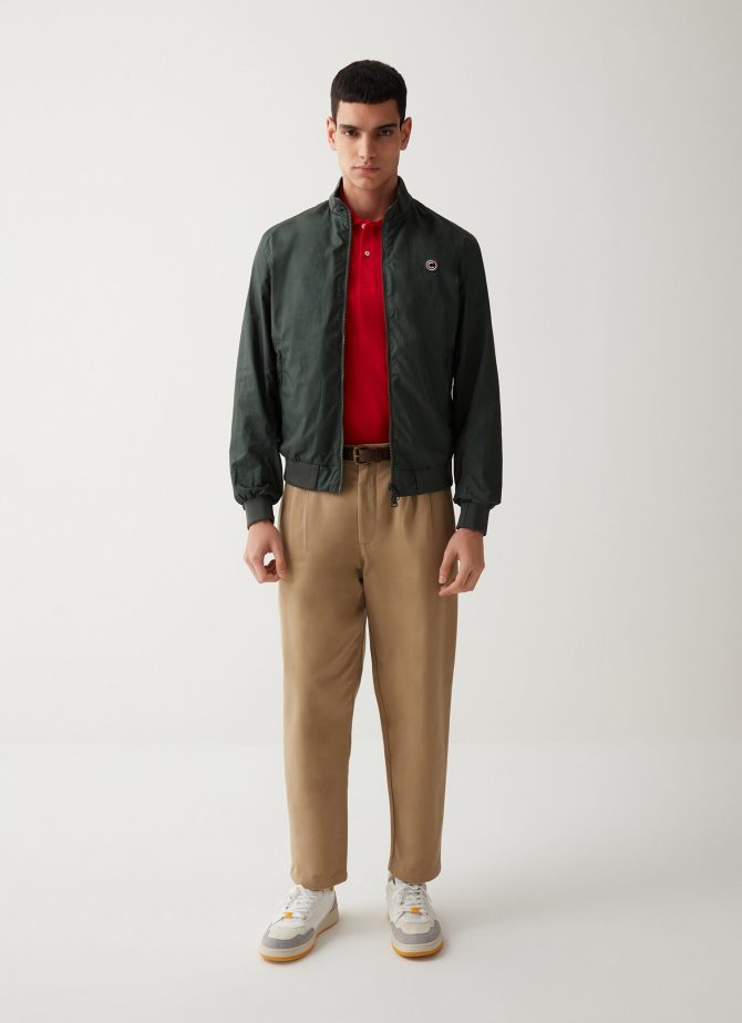 Reversible bomber jacket in cotton twill