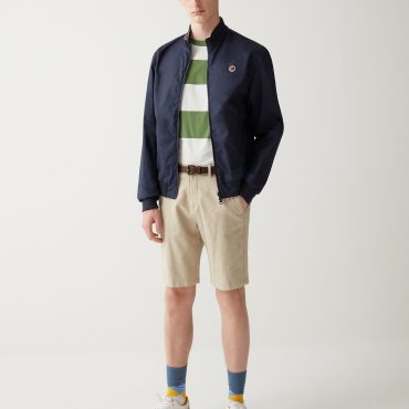 Reversible bomber jacket in cotton twill