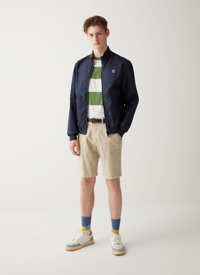 Reversible bomber jacket in cotton twill