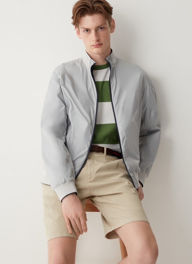 Reversible bomber jacket in cotton twill - Image 2
