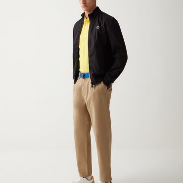 Reversible bomber jacket in cotton twill