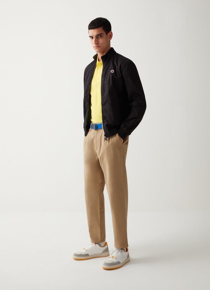 Reversible bomber jacket in cotton twill