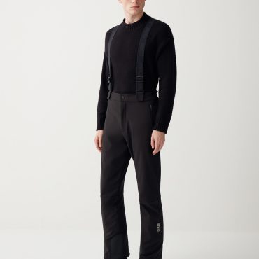 Softshell ski dungarees with protected seams