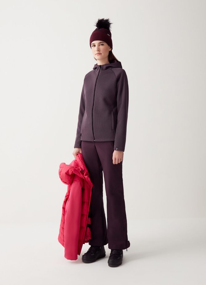 Softshell ski pants with zip at the hem