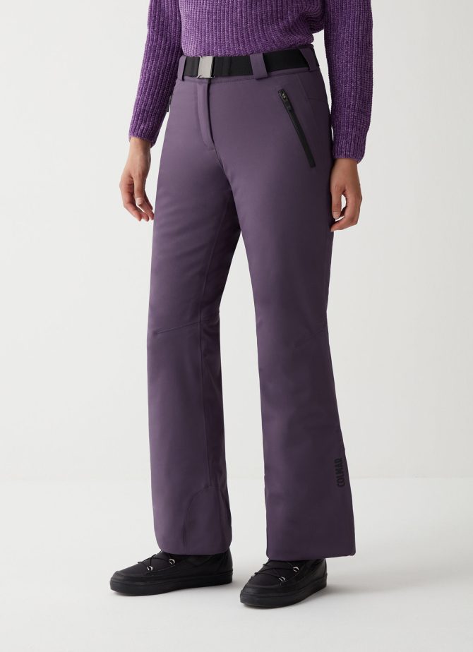 Solid-colour padded ski trousers