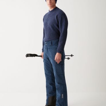 Velvet ski trousers with side pockets