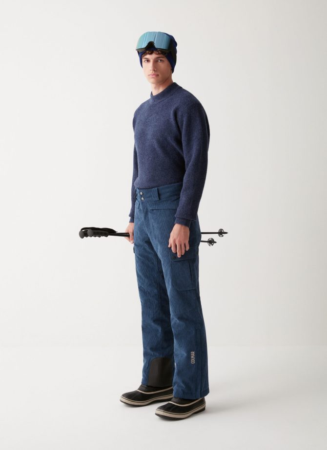 Velvet ski trousers with side pockets