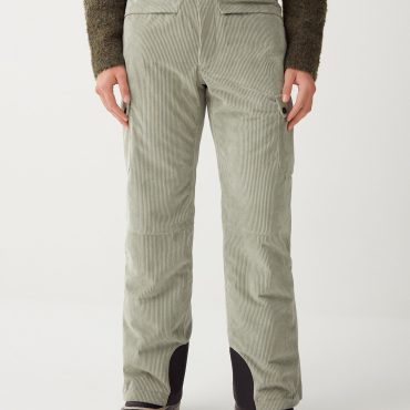Velvet ski trousers with side pockets