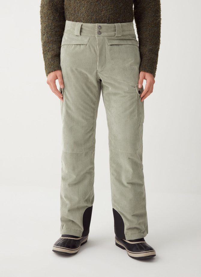 Velvet ski trousers with side pockets