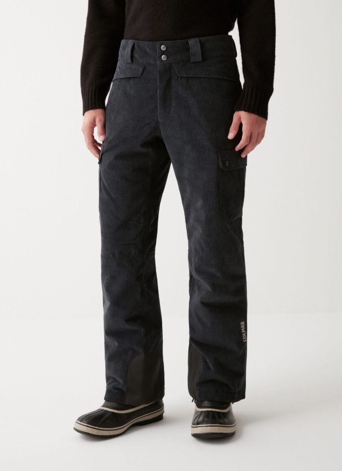 Velvet ski trousers with side pockets