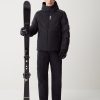 Puffy stretch corduroy ski jacket