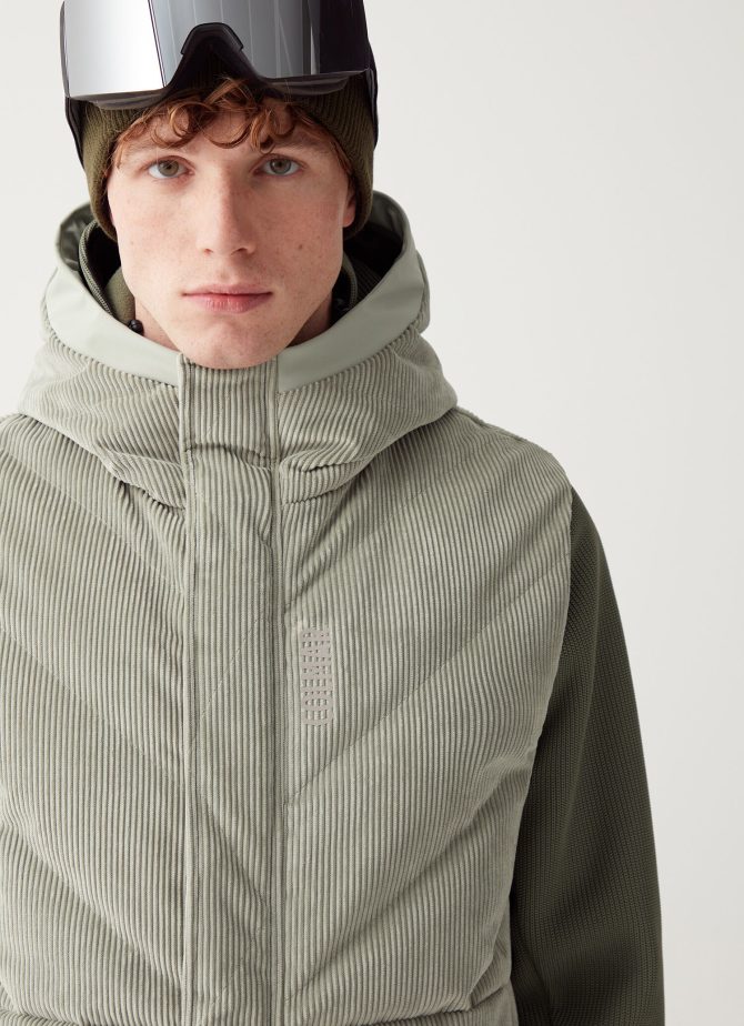 Puffy stretch corduroy ski gilet - Image 2