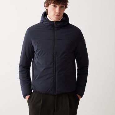 Hooded jacket in stretch fabric