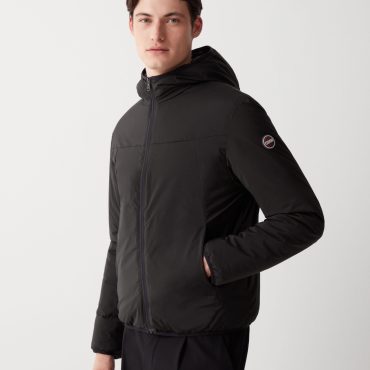 Hooded jacket in stretch fabric