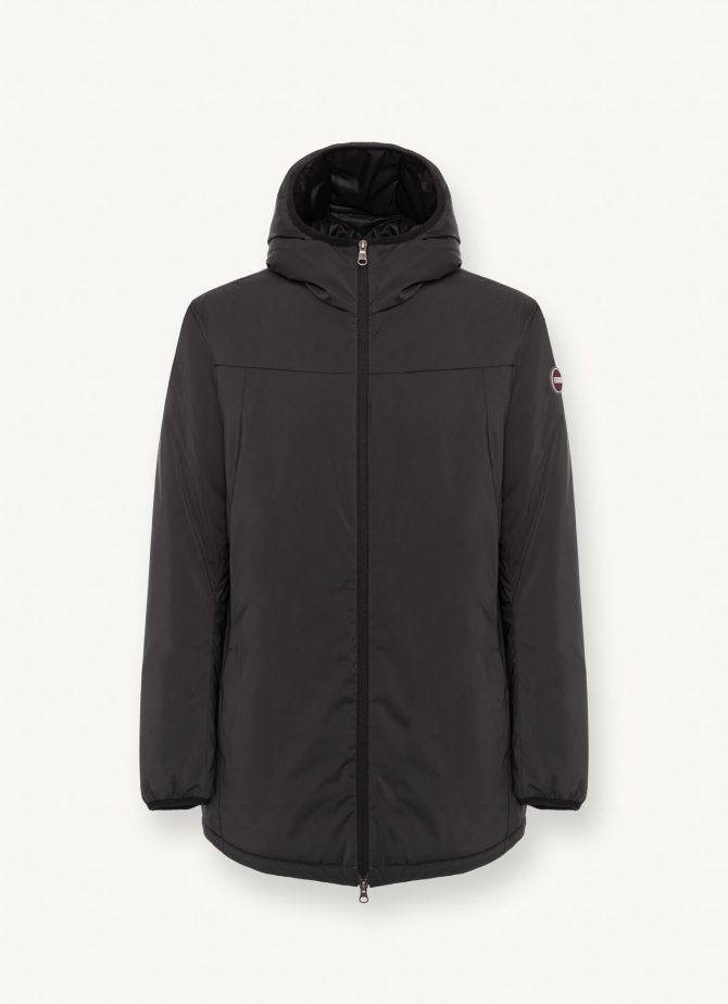 Long insulated jacket in stretch fabric - Image 4