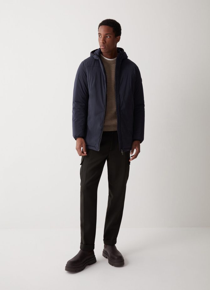 Long insulated jacket in stretch fabric - Image 2