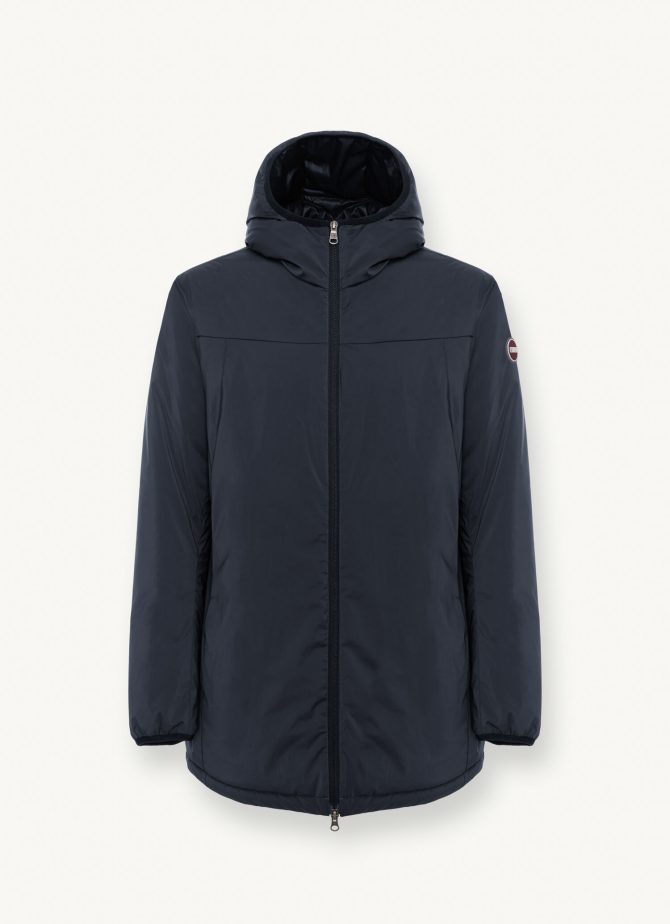 Long insulated jacket in stretch fabric - Image 4