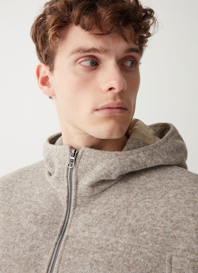 Woollen cloth jacket with hood - Image 2