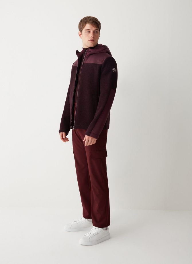 Wool cloth jacket with nylon inserts