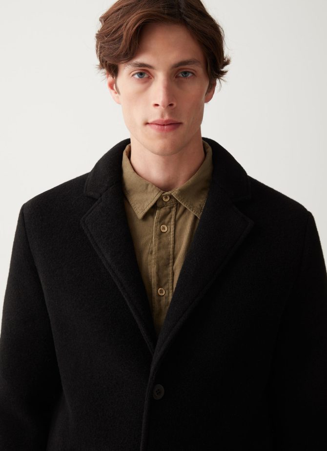 Wool coat with nylon inserts - Image 3