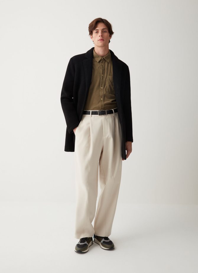 Wool coat with nylon inserts - Image 2
