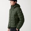 Quilted-effect down jacket with hood