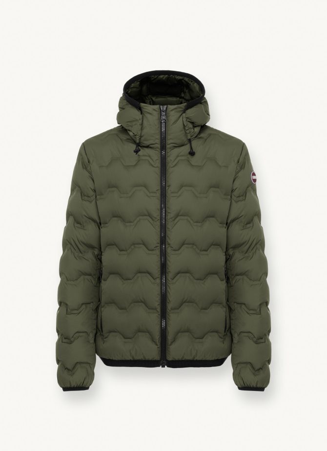 Quilted-effect down jacket with hood - Image 4