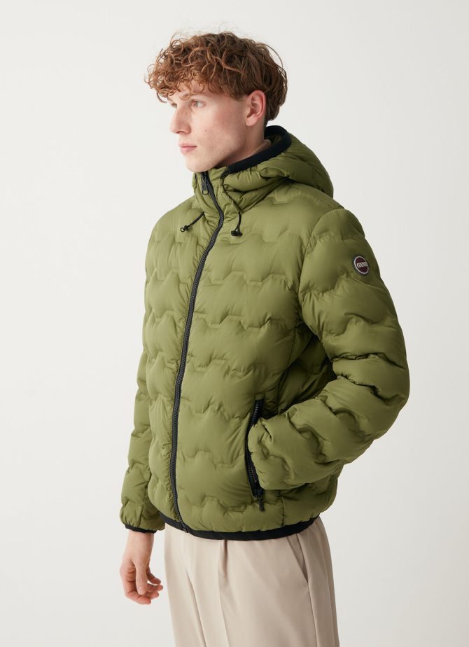Quilted-effect down jacket with hood - Image 3