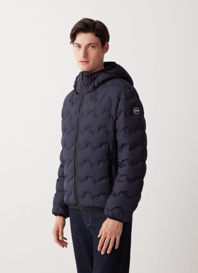 Quilted-effect down jacket with hood - Image 2