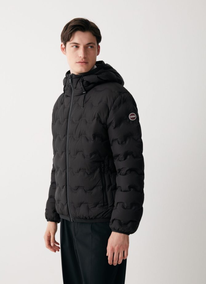 Quilted-effect down jacket with hood - Image 3