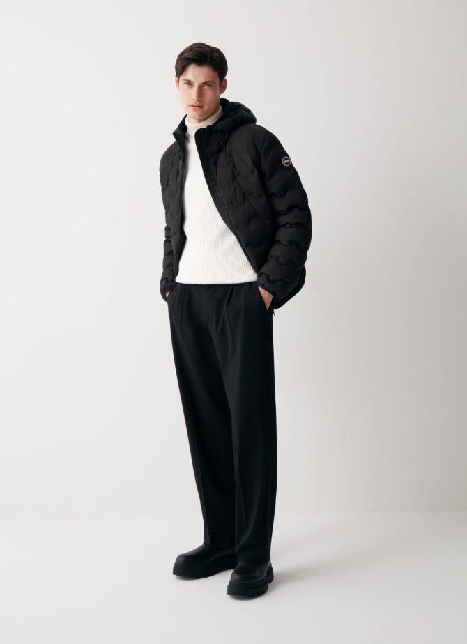 Quilted-effect down jacket with hood - Image 2