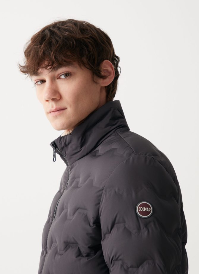Wavey quilted down jacket with grosgrain band - Image 3