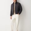 Wavey quilted down jacket with grosgrain band